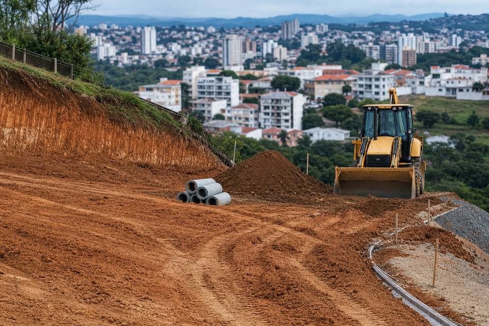 Como preparar o terreno para construir no Sul de Minas: o passo a passo da terraplenagem